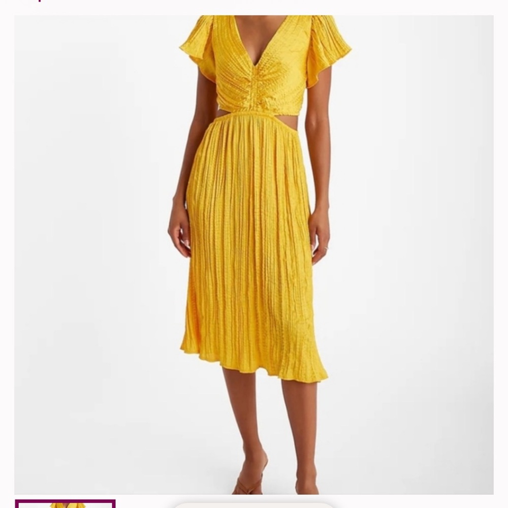 NWT Express Sunny Yellow Midi Dress